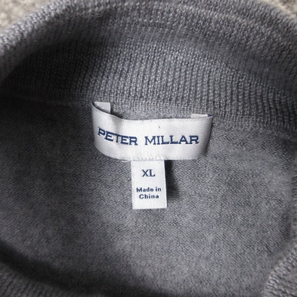 Peter Millar Sweater Mens XL Gray Merino Wool Autumn Crest Quarter Zip Pullover - Picture 3 of 9